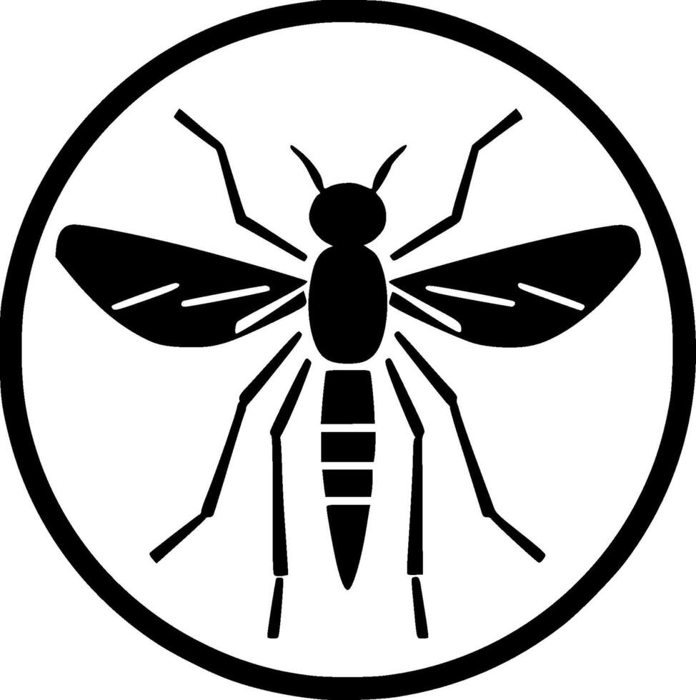 mosquito - minimalista e plano logotipo - ilustração vetor