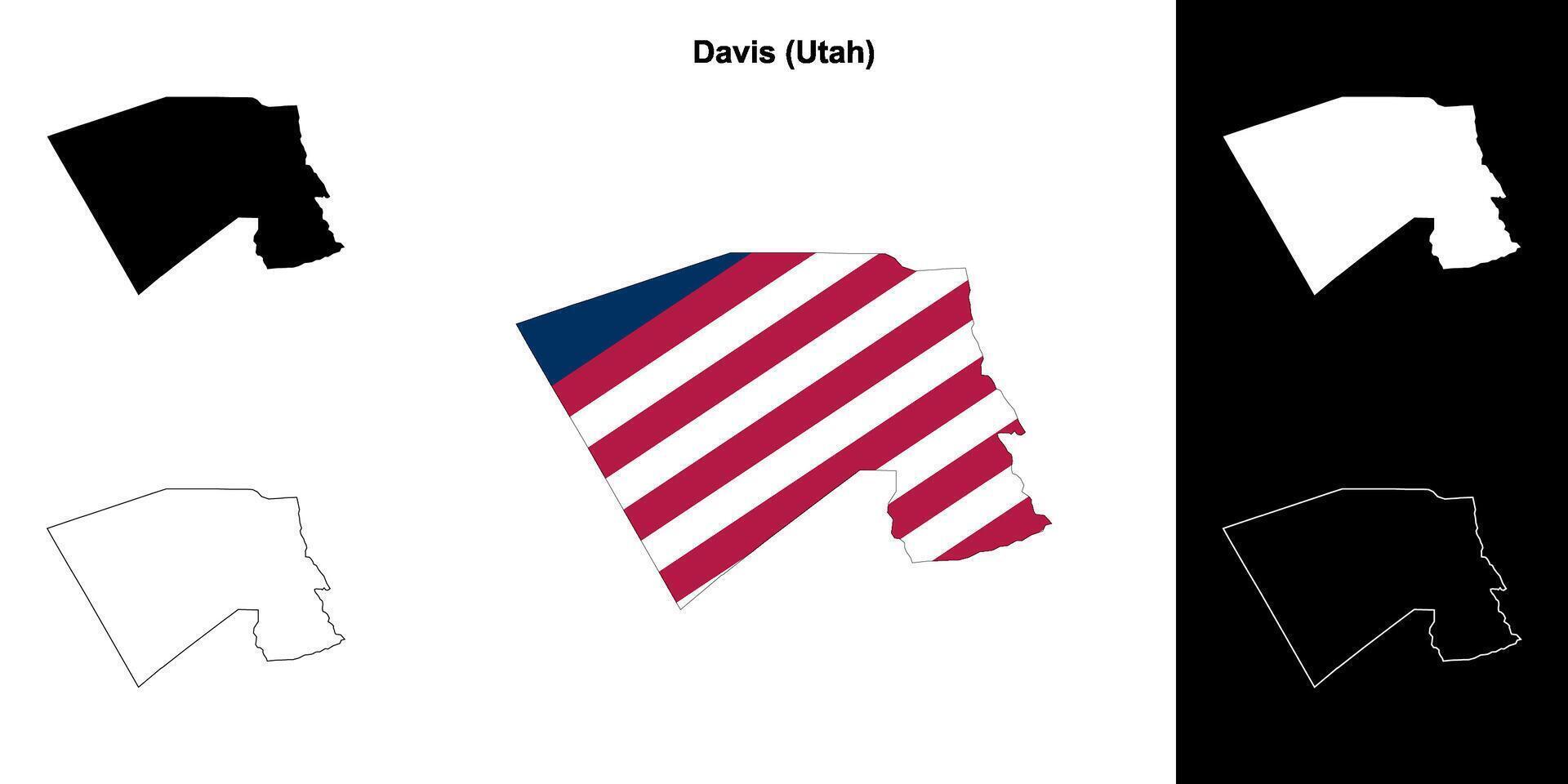 Davi condado, Utah esboço mapa conjunto vetor