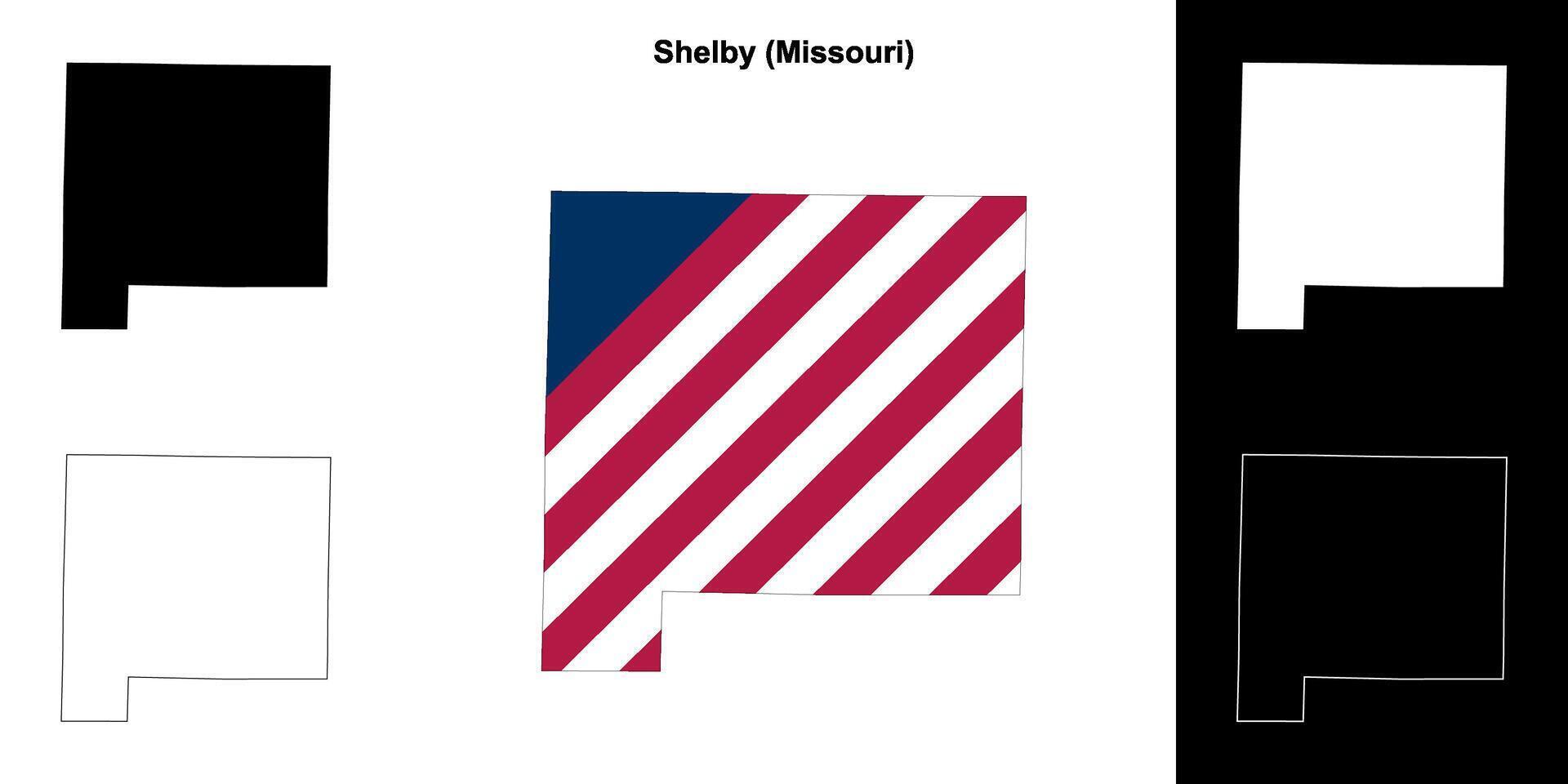 shelby condado, Missouri esboço mapa conjunto vetor
