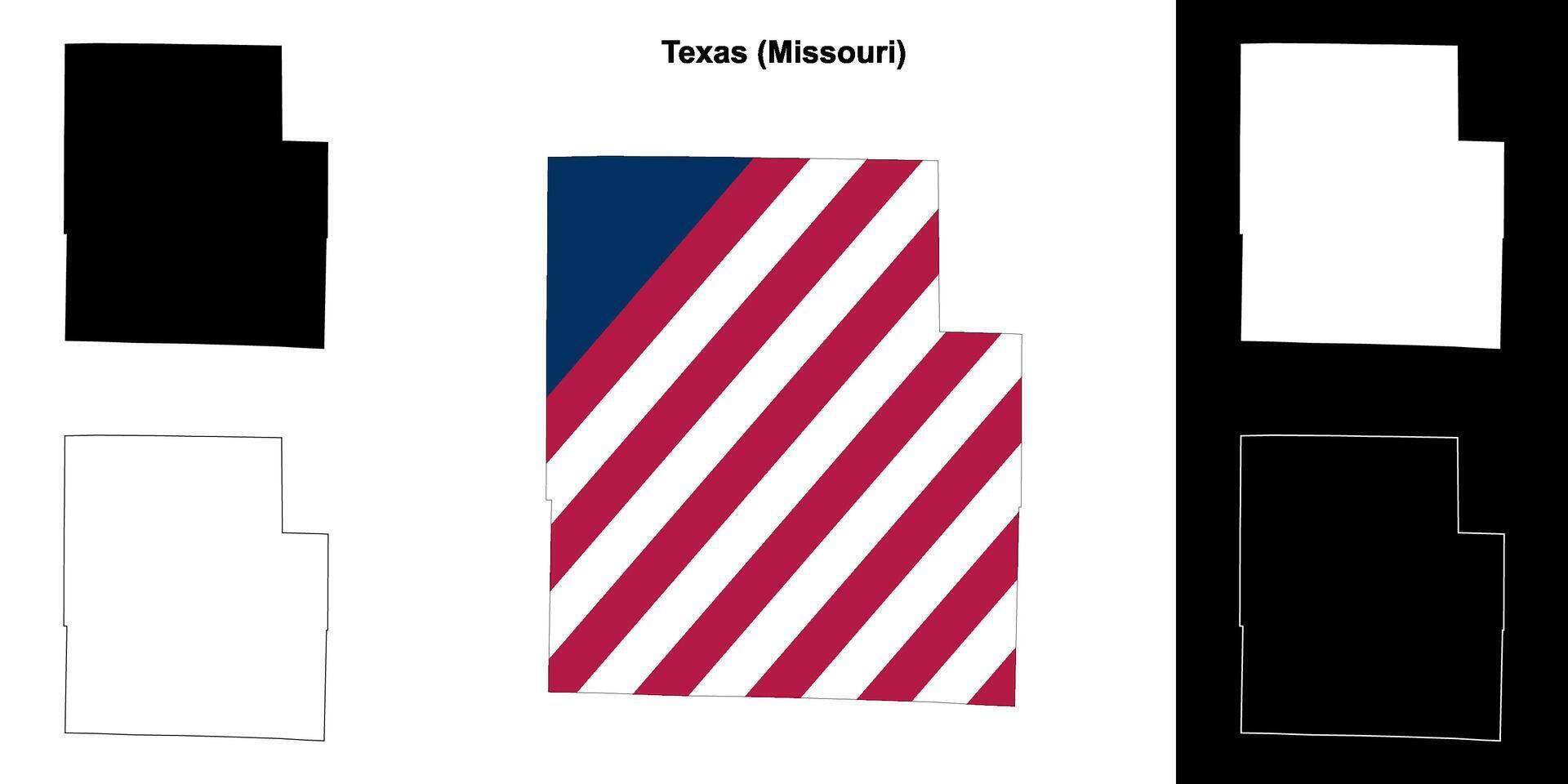 texas condado, Missouri esboço mapa conjunto vetor