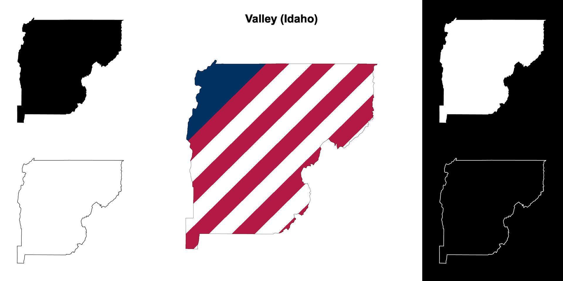 vale condado, idaho esboço mapa conjunto vetor