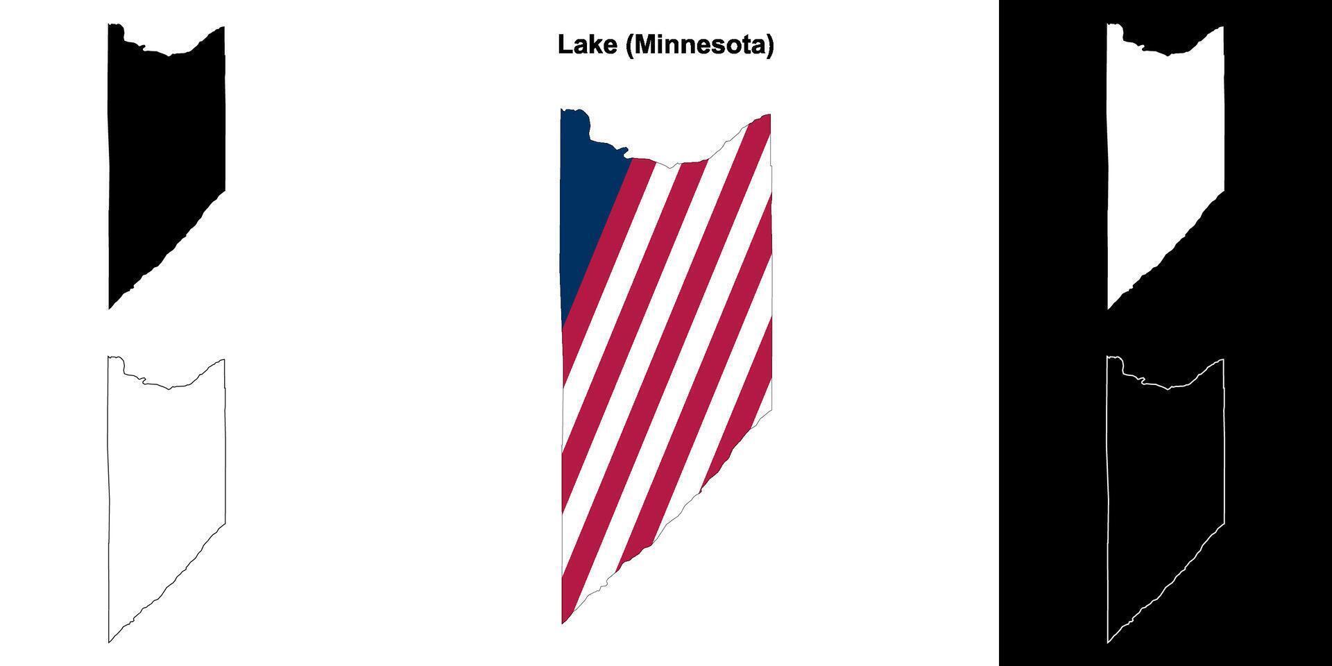lago condado, Minnesota esboço mapa conjunto vetor