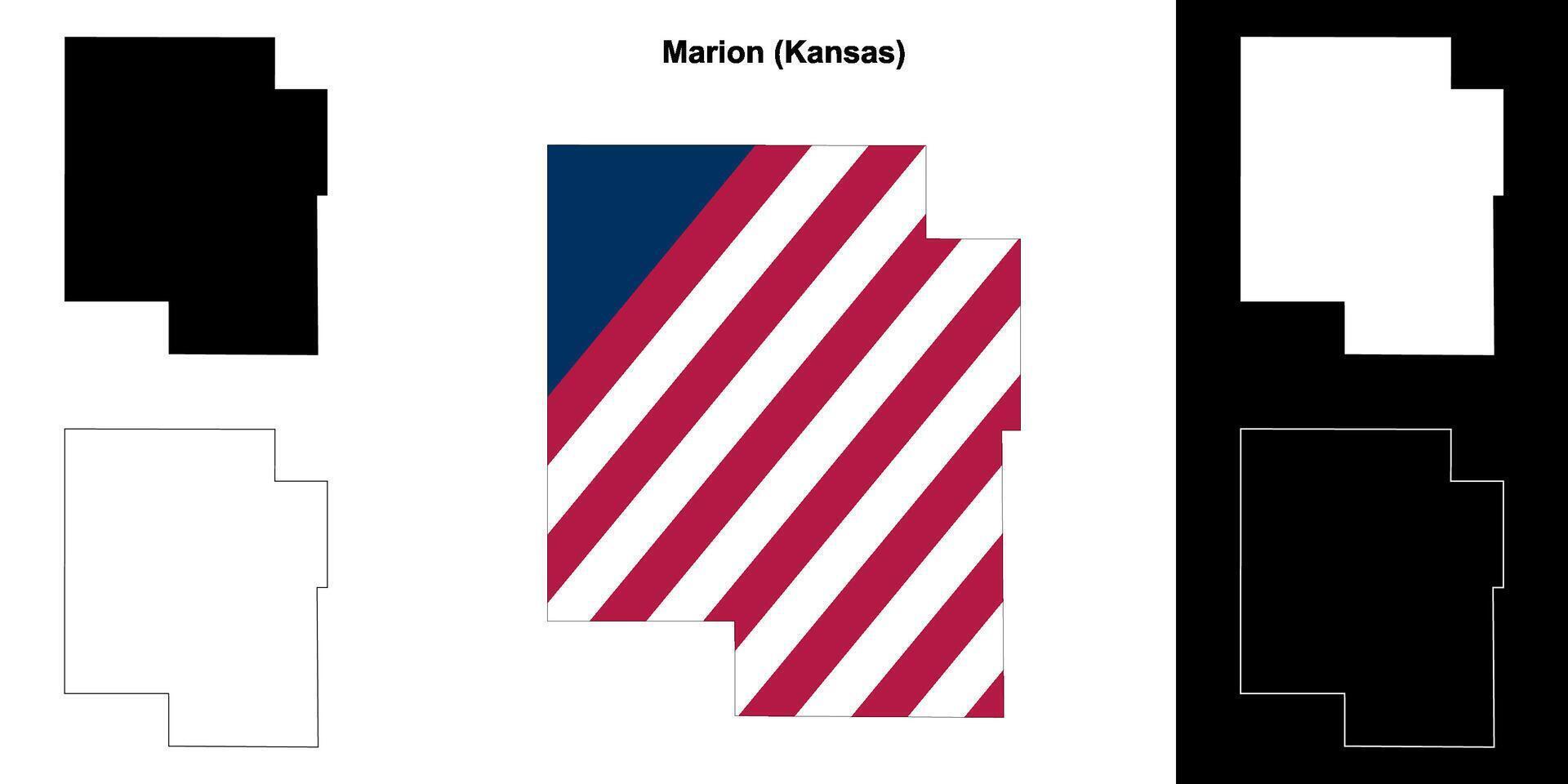 marion condado, Kansas esboço mapa conjunto vetor