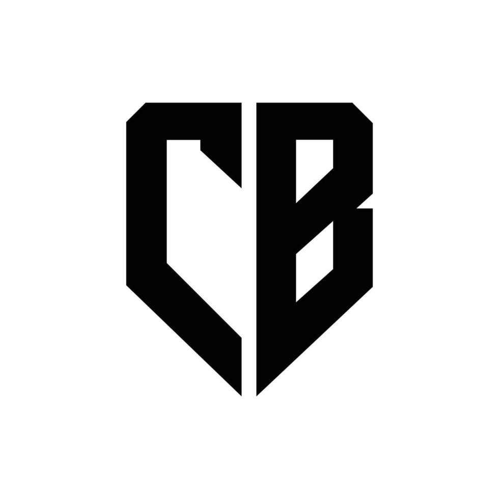 carta cb moderno escudo formas alfabeto monograma logotipo vetor