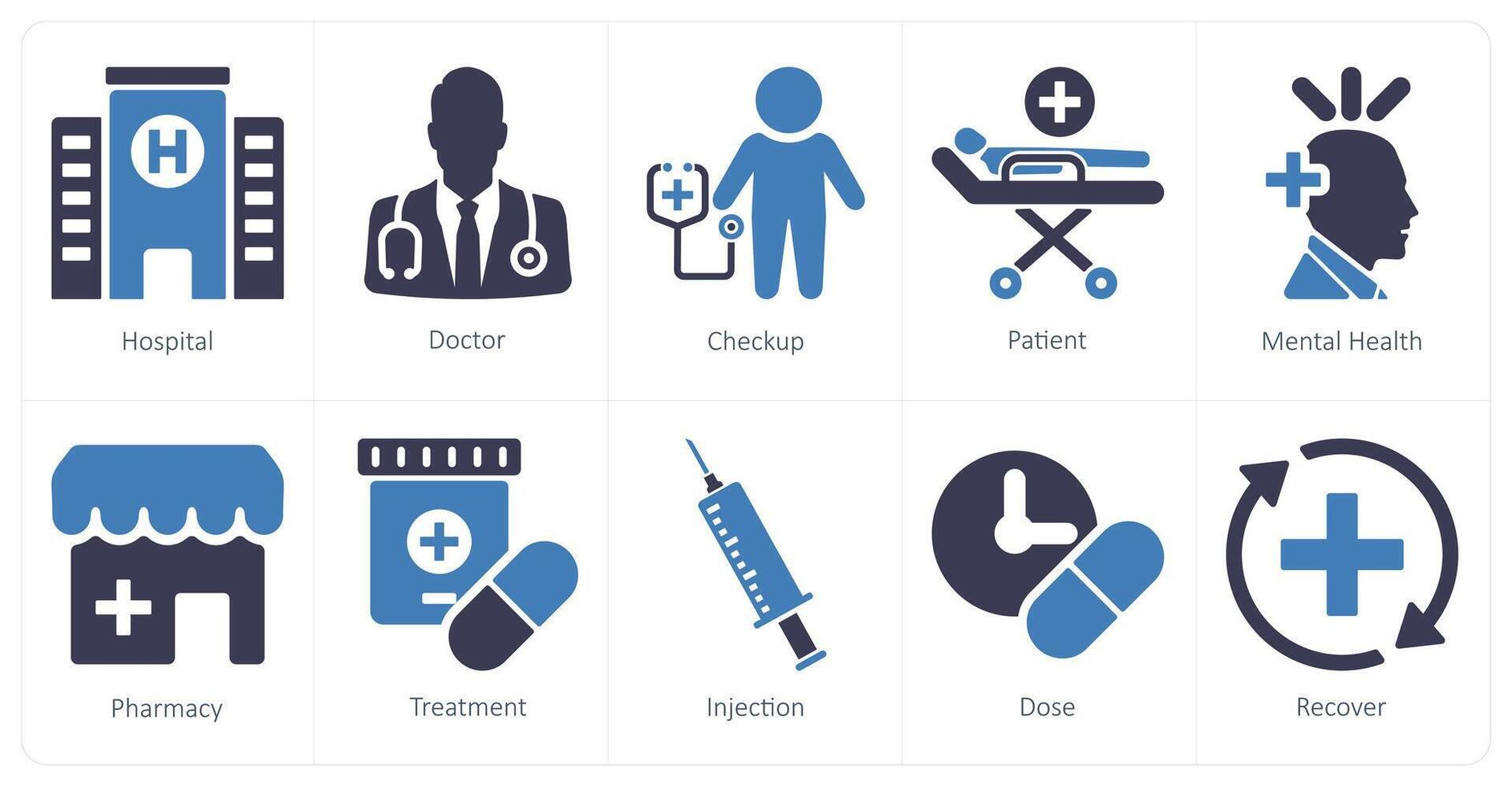 uma conjunto do 10 saúde checar ícones Como hospital, doutor, checar vetor