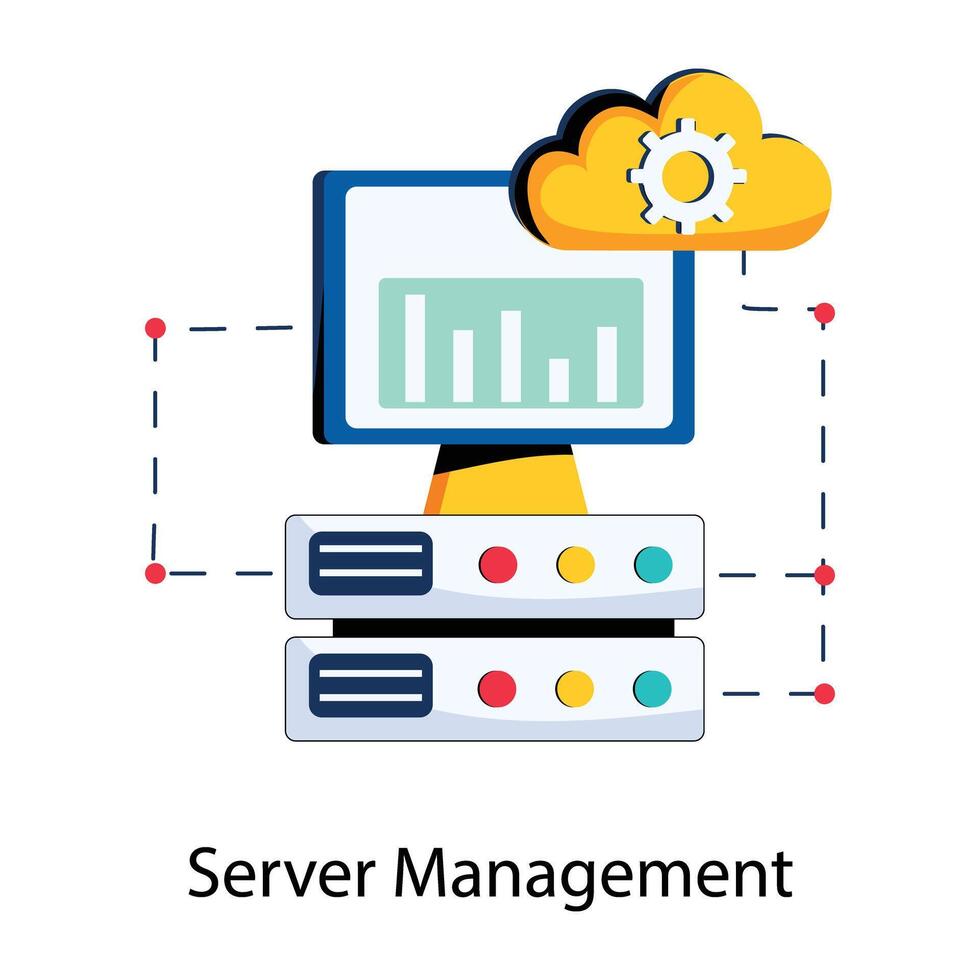 gerenciamento de servidor moderno vetor