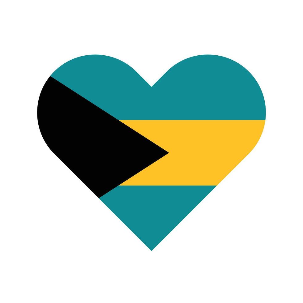 nacional bandeira do bahamas. bahamas bandeira. bahamas coração bandeira. vetor