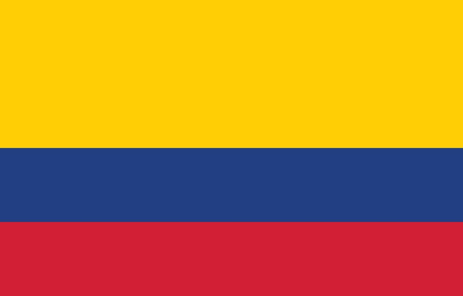 nacional bandeira do Colômbia. Colômbia bandeira. vetor