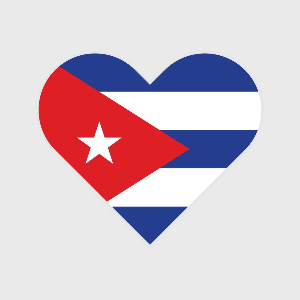 nacional bandeira do Cuba. Cuba bandeira. Cuba coração bandeira. vetor