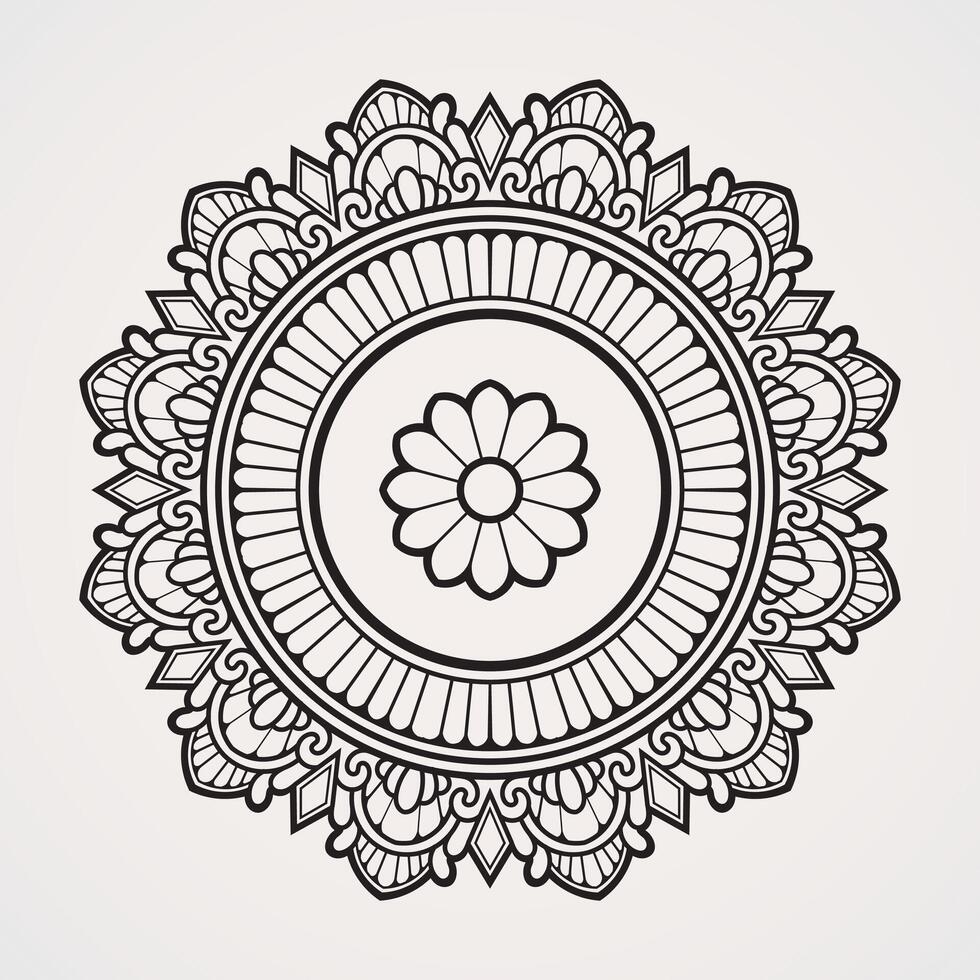 ornamento floral mandala vetor