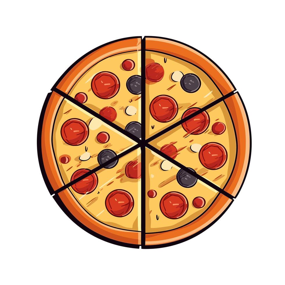 pizza cortar ilustração vetor