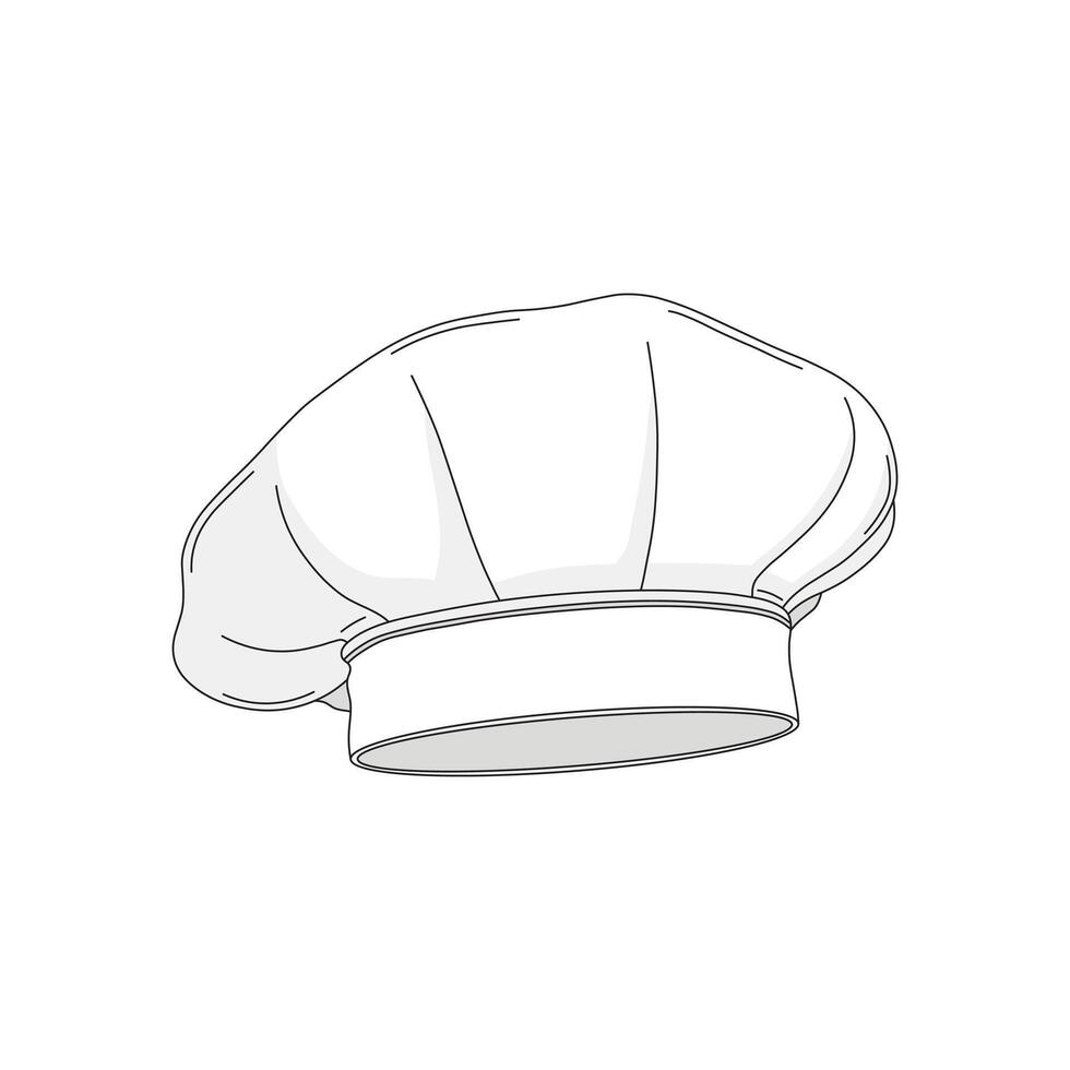 desenho animado ilustração chefe de cozinha boné ícone isolado em branco vetor