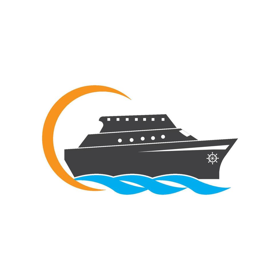 navio logotipo modelo vetor