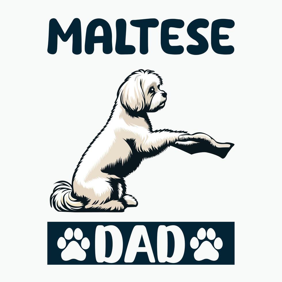 maltês Papai camiseta Projeto vetor