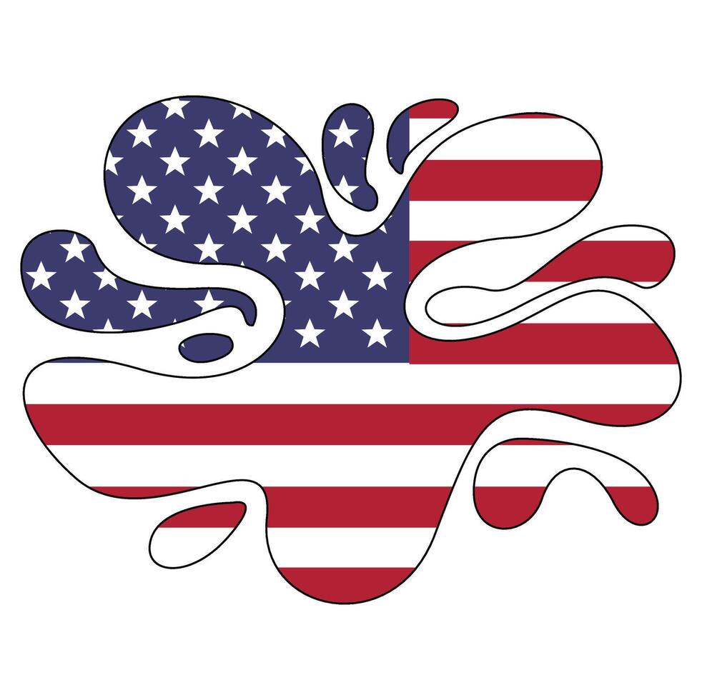 americano bandeira Projeto com respingo forma vetor