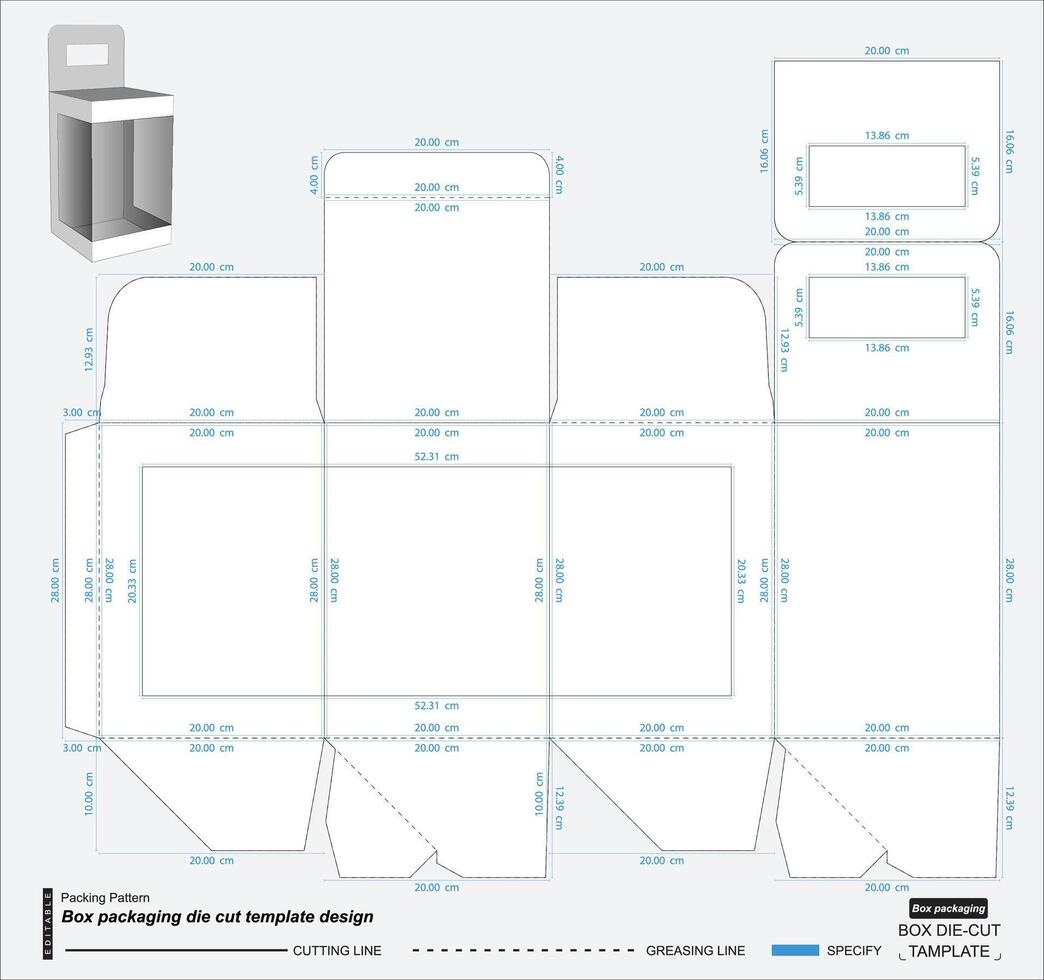 caixa embalagem modelo Projeto vetor