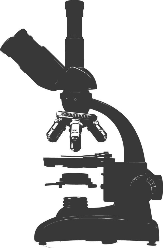 silhueta microscópio Preto cor só vetor