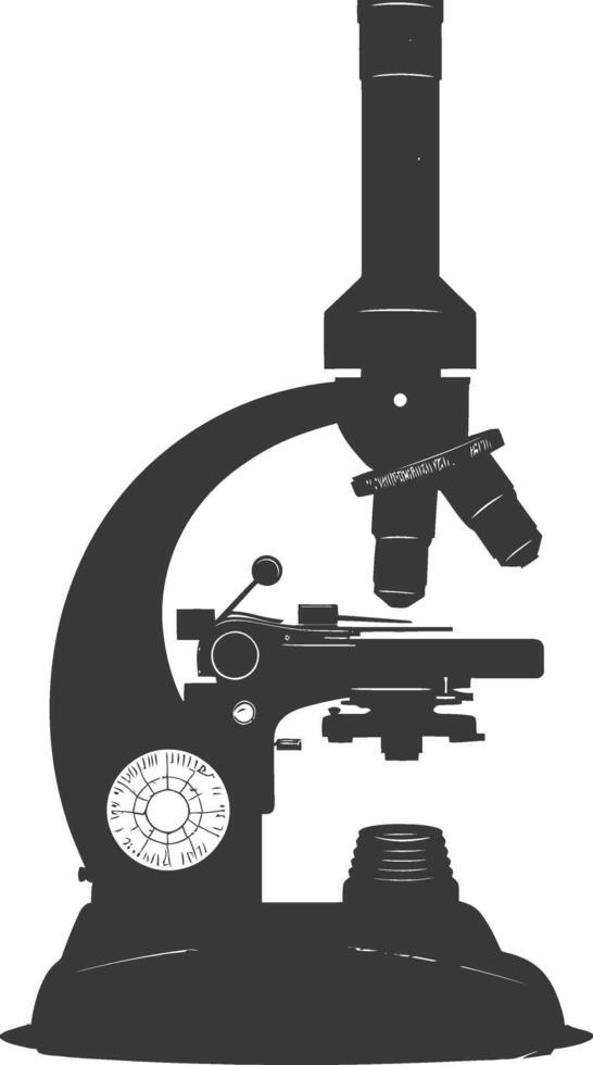 silhueta microscópio Preto cor só vetor