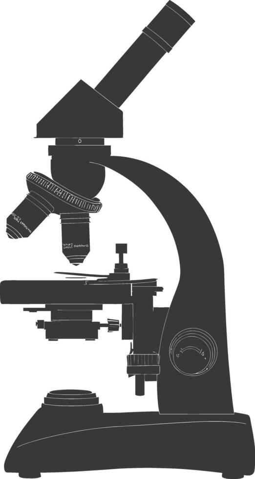 silhueta microscópio Preto cor só vetor