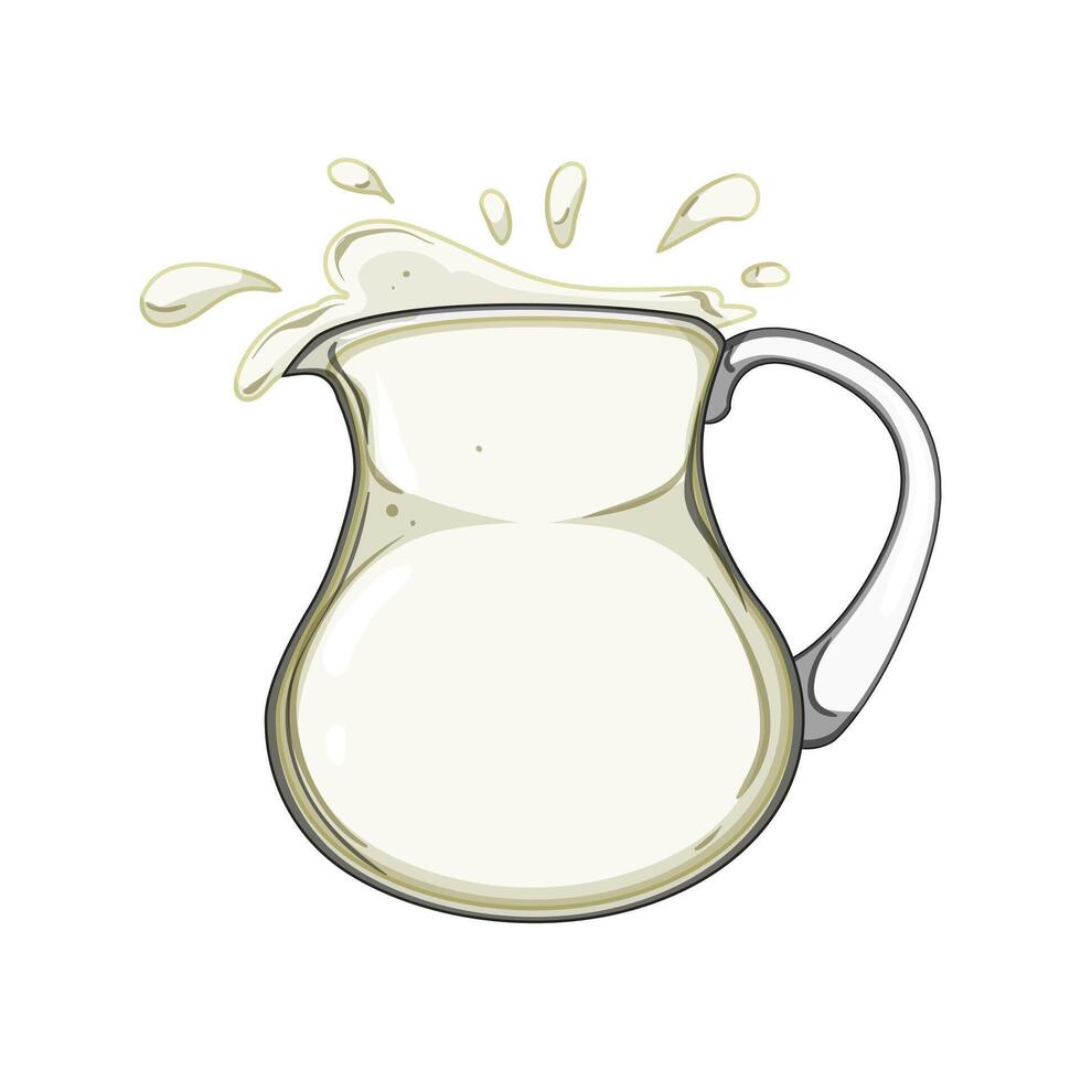 recipiente leite jarro desenho animado ilustração vetor