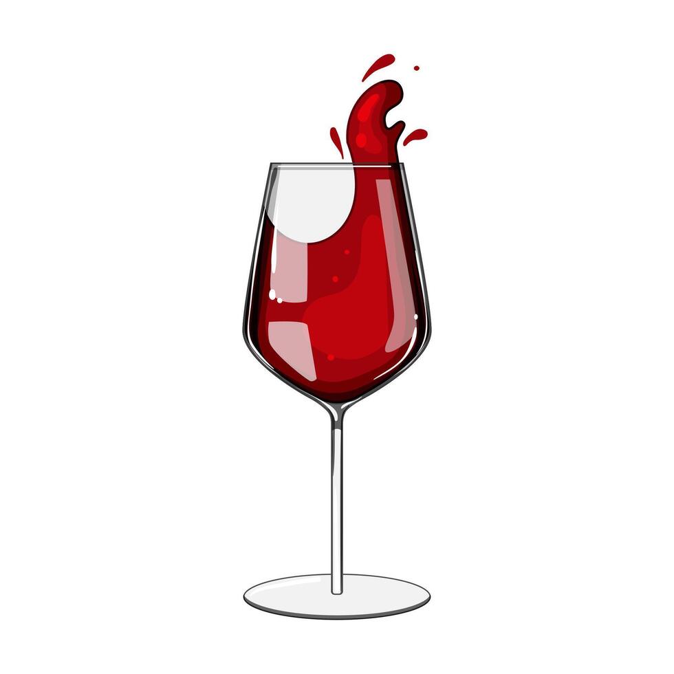 chardonnay vinho vidro desenho animado ilustração vetor