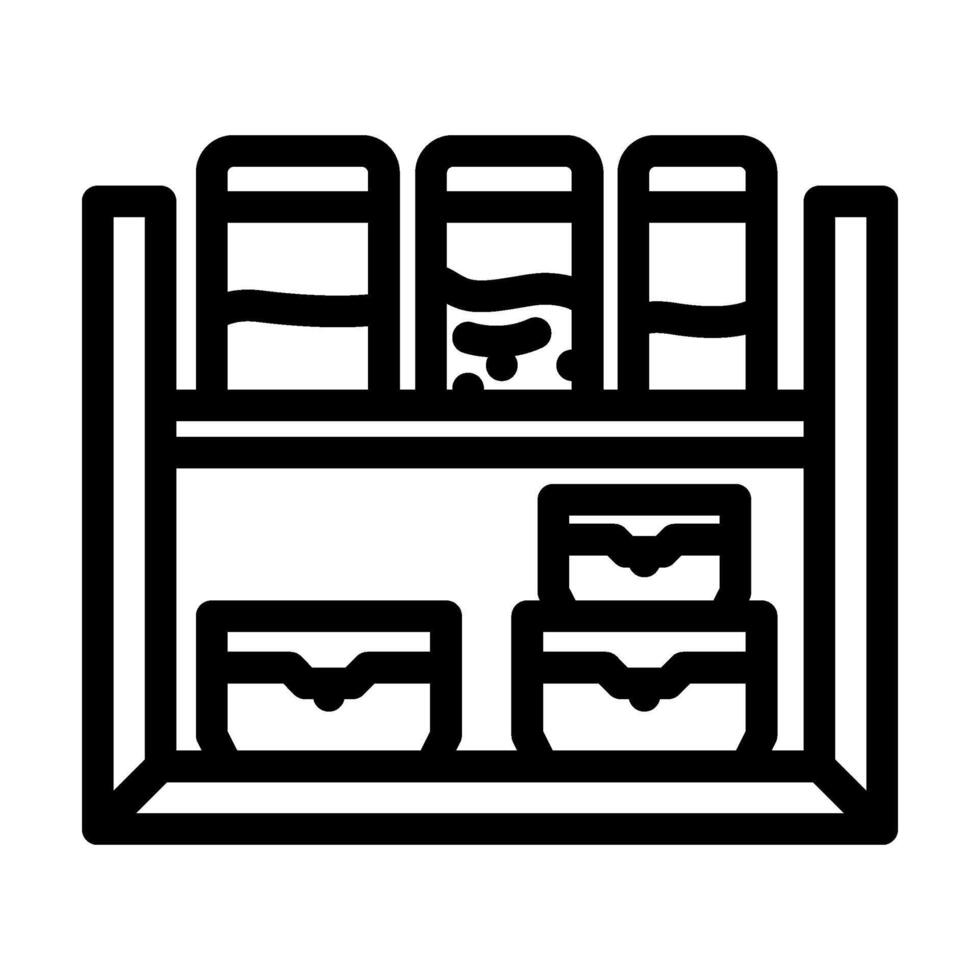 Comida armazenamento containers restaurante equipamento linha ícone ilustração vetor