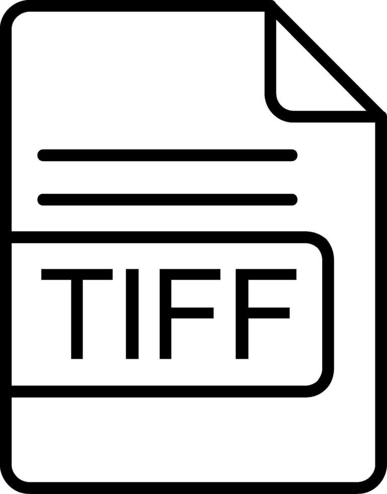 tiff Arquivo formato linha ícone vetor