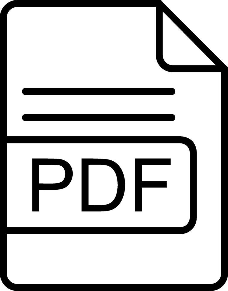 pdf Arquivo formato linha ícone vetor