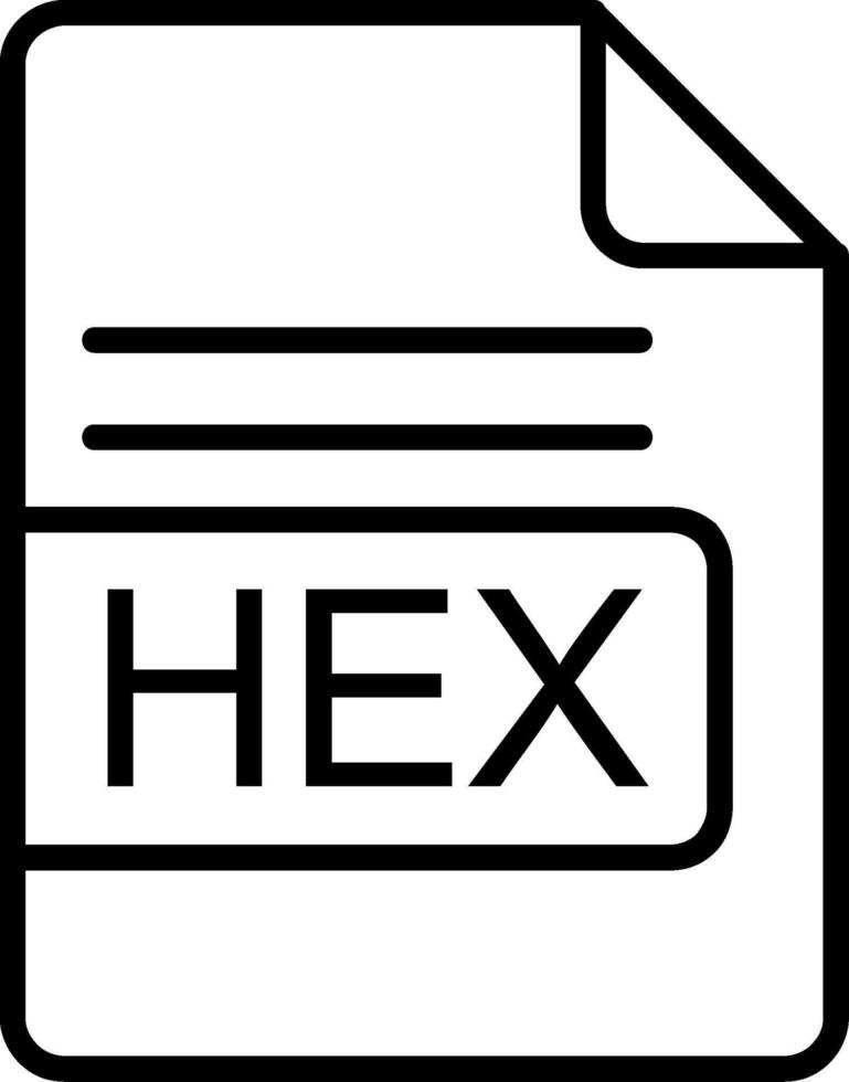 hex Arquivo formato linha ícone vetor