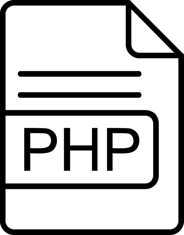 php Arquivo formato linha ícone vetor