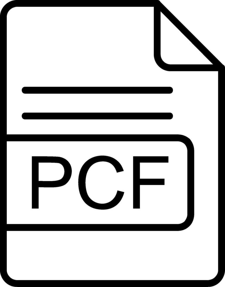 pcf Arquivo formato linha ícone vetor