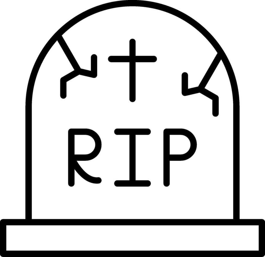 ícone da linha do cemitério vetor
