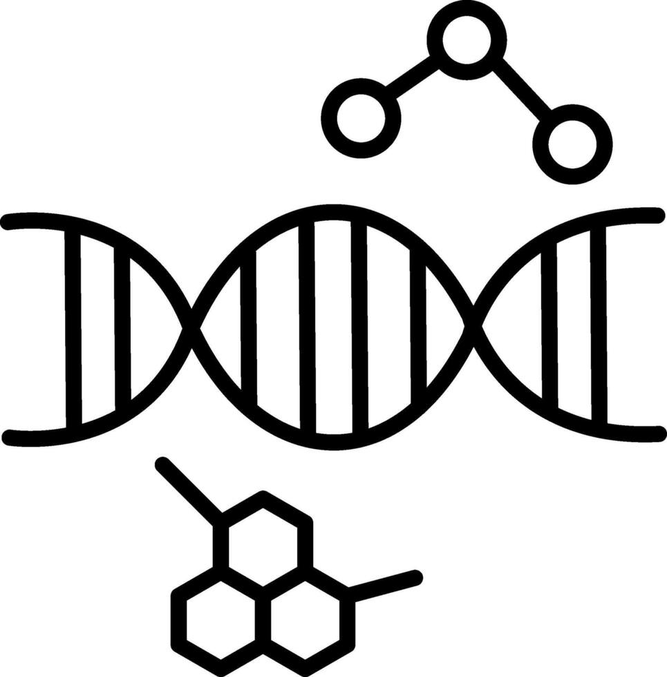 ícone de linha de DNA vetor