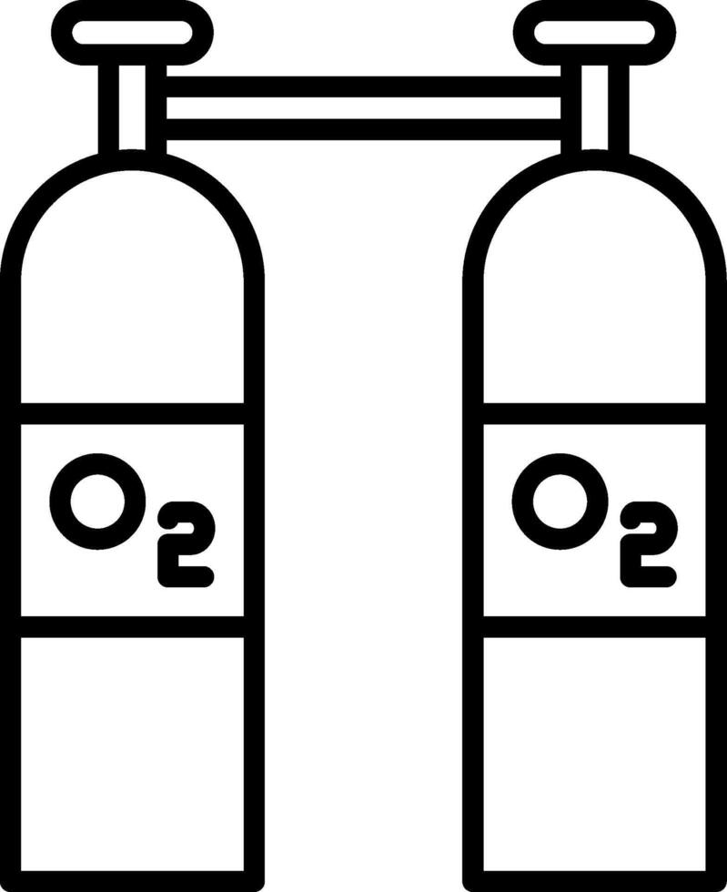 ícone de linha de oxigênio vetor