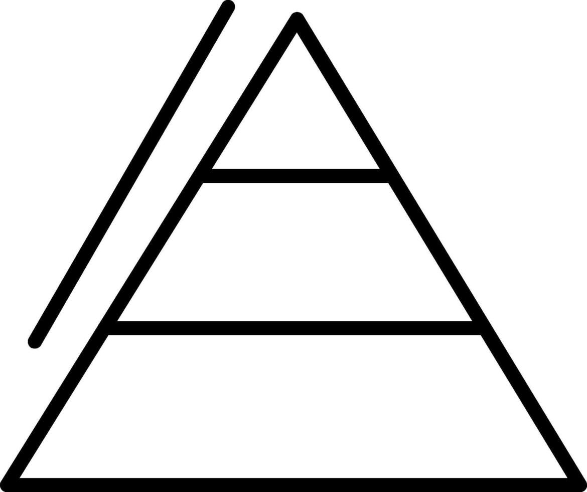 pirâmide gráficos linha ícone vetor