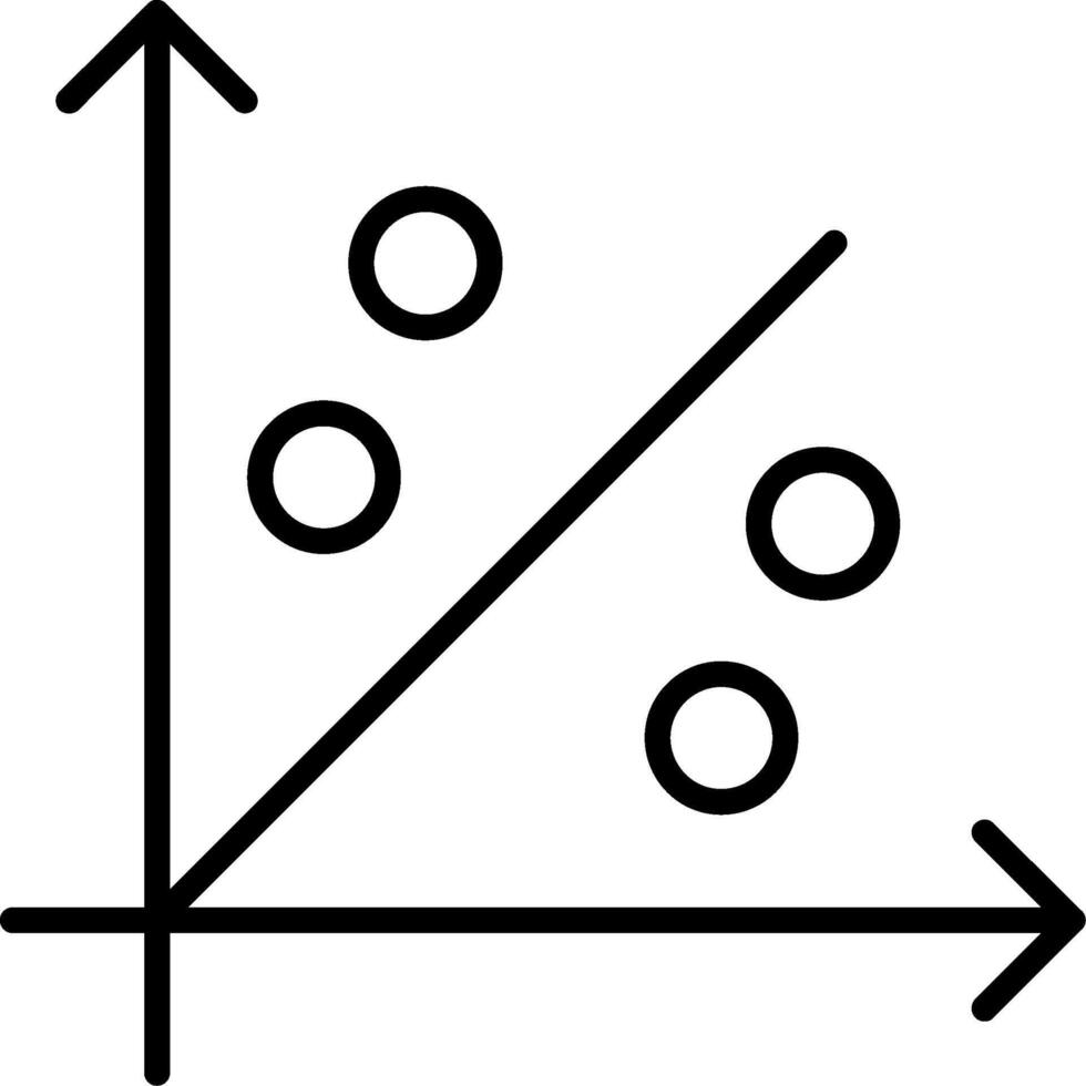 ícone de linha de gráfico de dispersão vetor