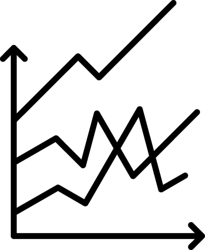 gráfico de linha ícone de linha vetor