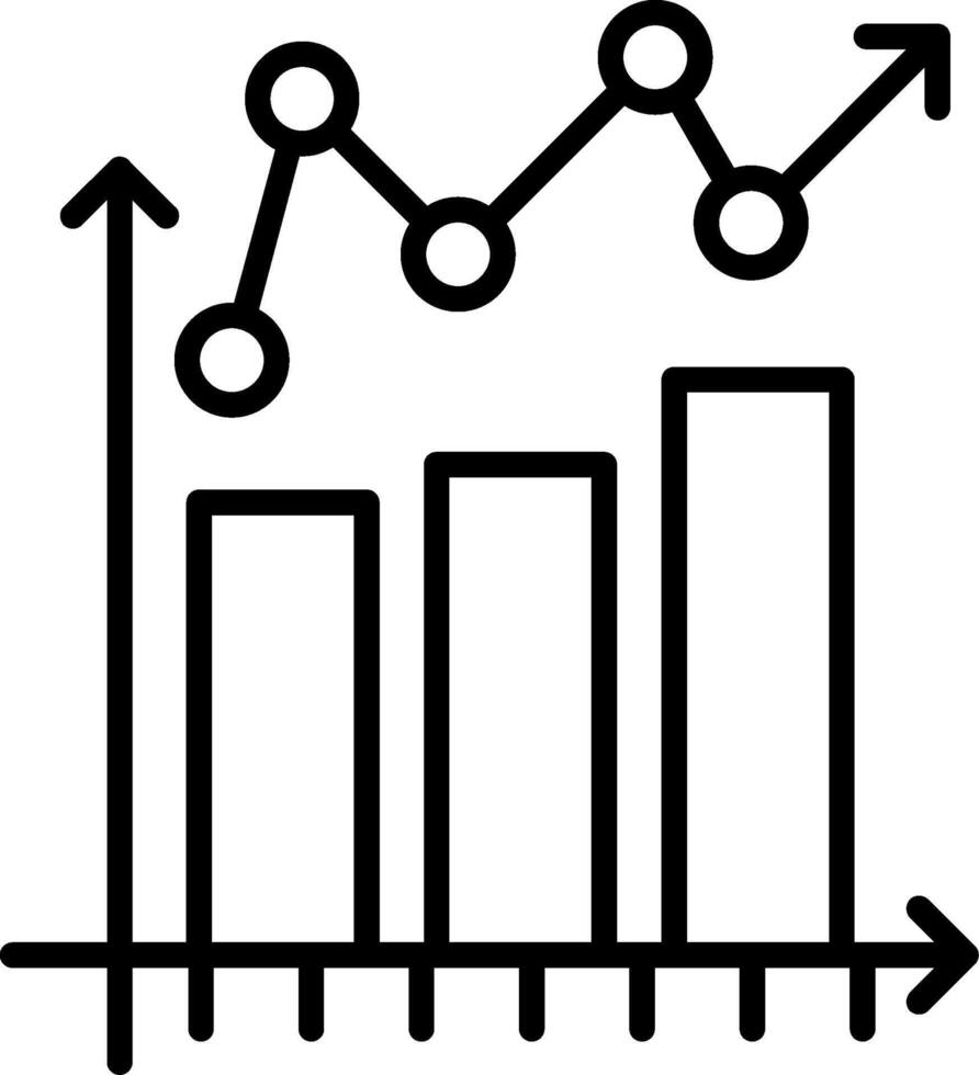 ícone de linha do gráfico de barras vetor