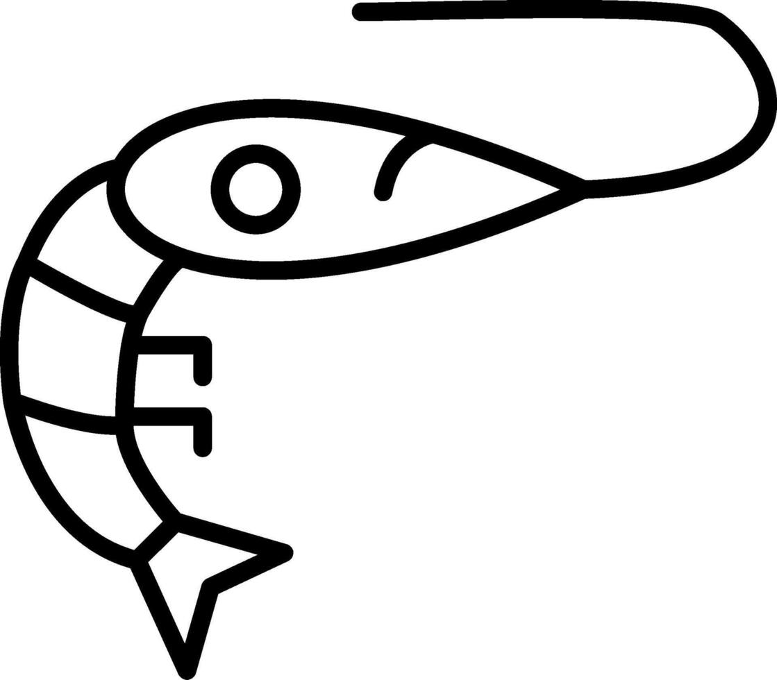 ícone de linha de camarão vetor