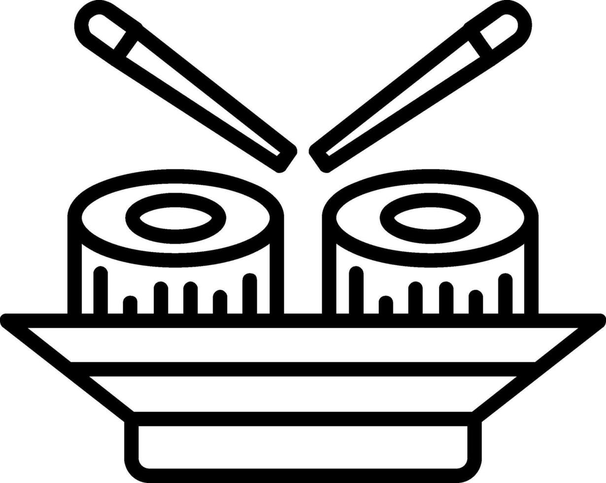 ícone de linha de sushi vetor