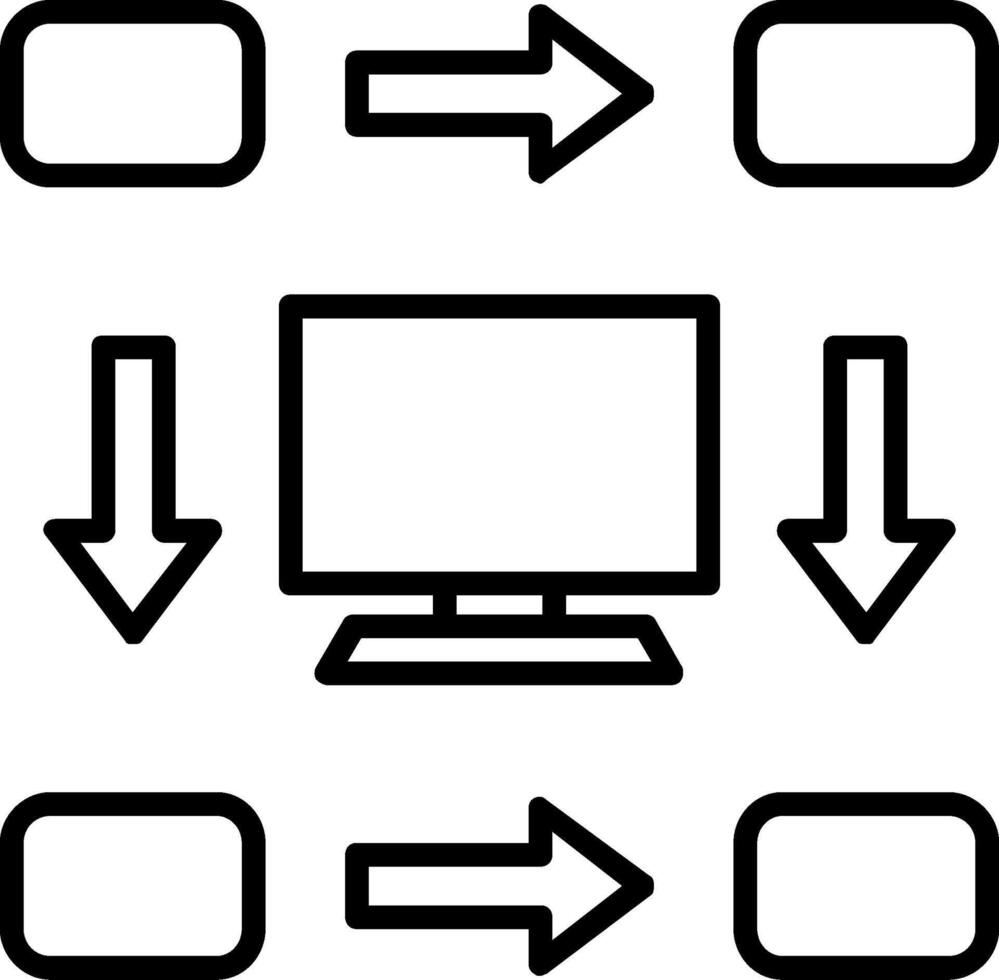 ícone de linha de fluxo de trabalho vetor