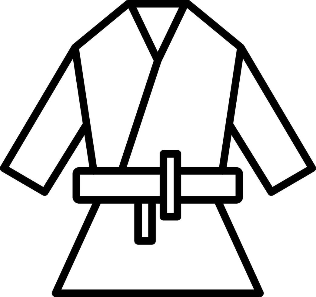 ícone de linha de quimono vetor