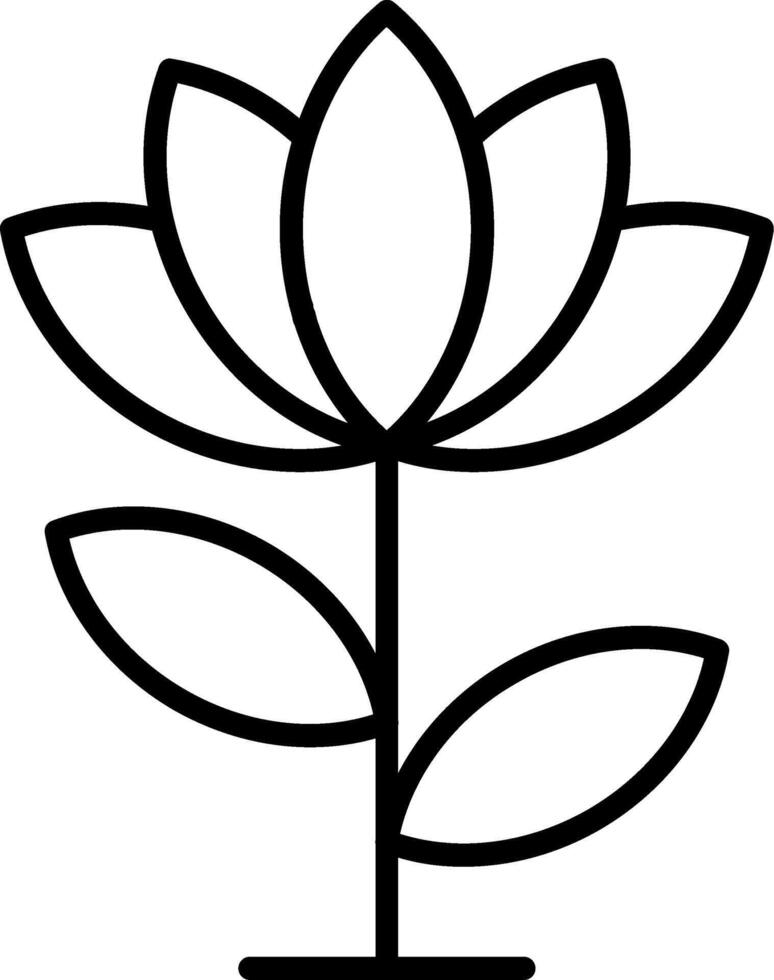 ícone da linha da flor de lótus vetor
