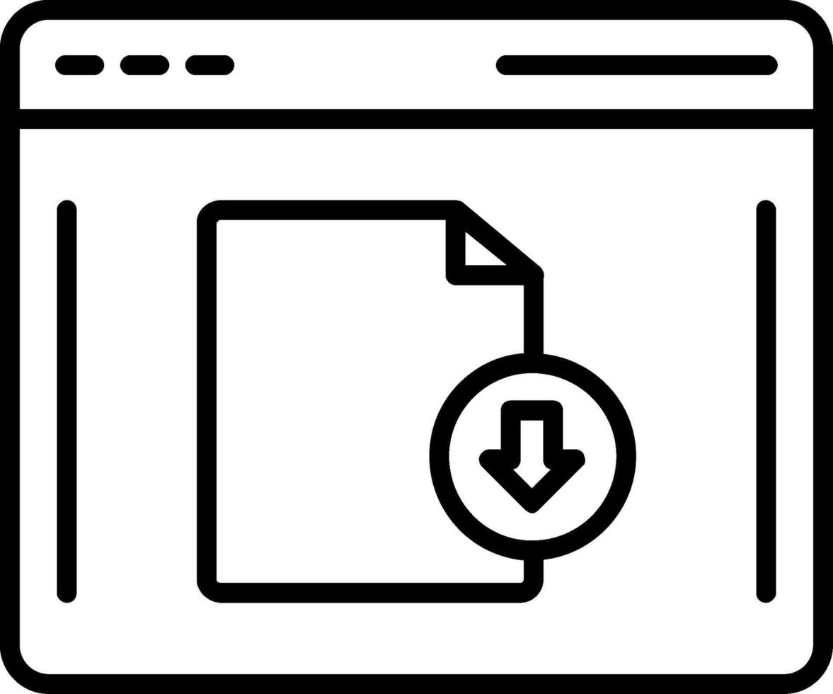 ícone de linha do navegador da web vetor