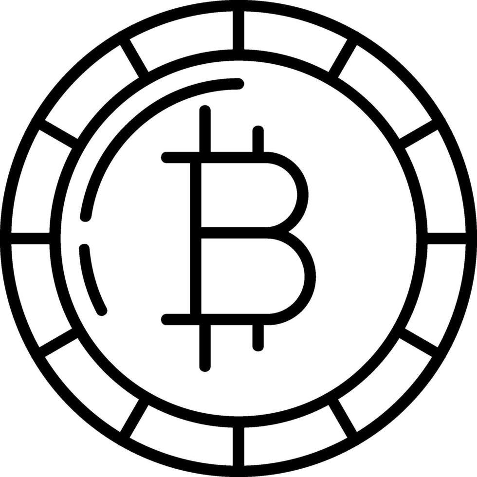 bitcoin bitcoin linha ícone vetor