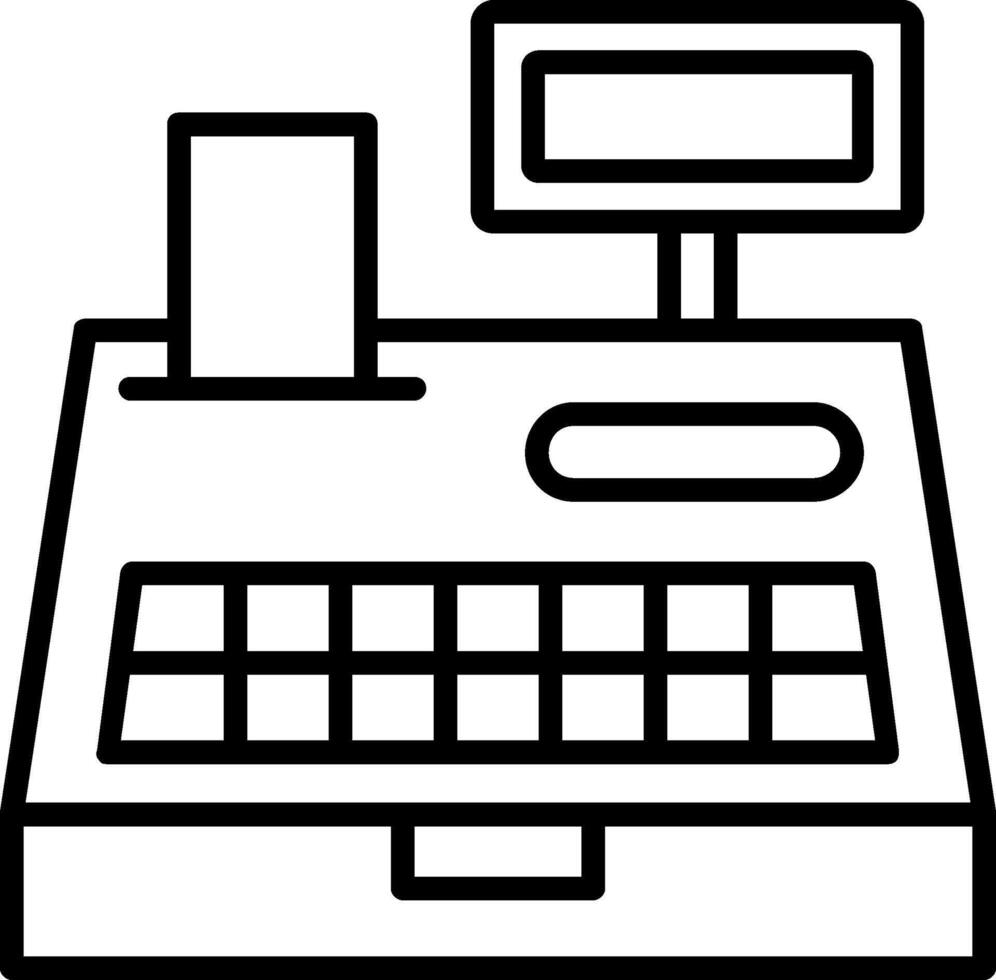 ícone de linha de caixa registradora vetor
