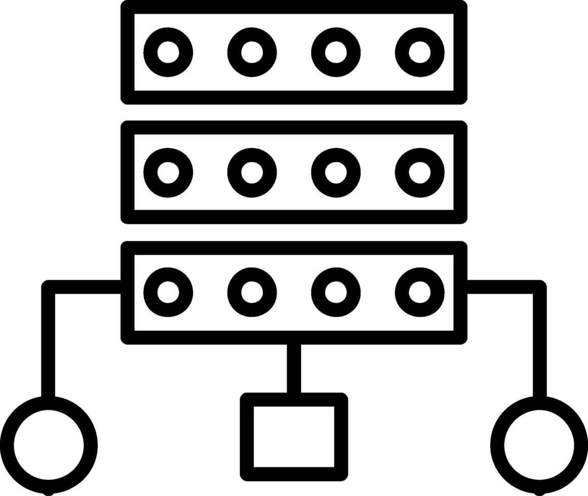 ícone de linha de estrutura de dados vetor