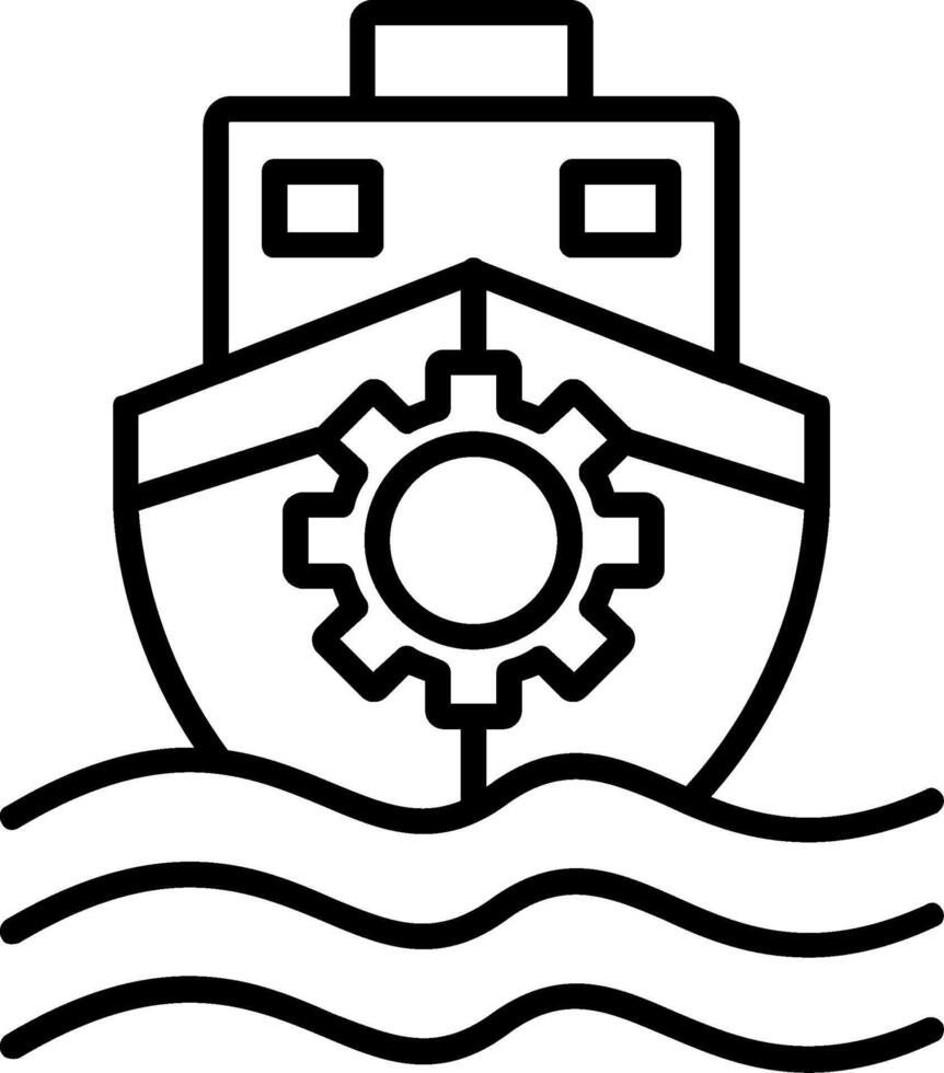 ícone de linha de barco vetor