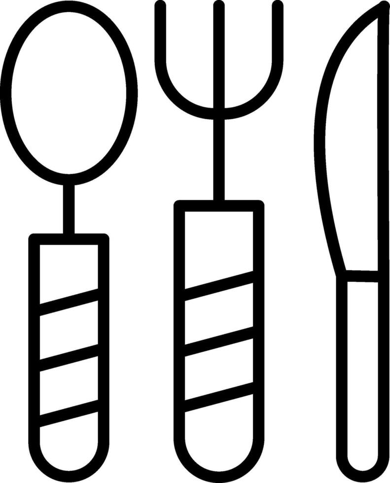 ícone de linha de utensílios de cozinha vetor