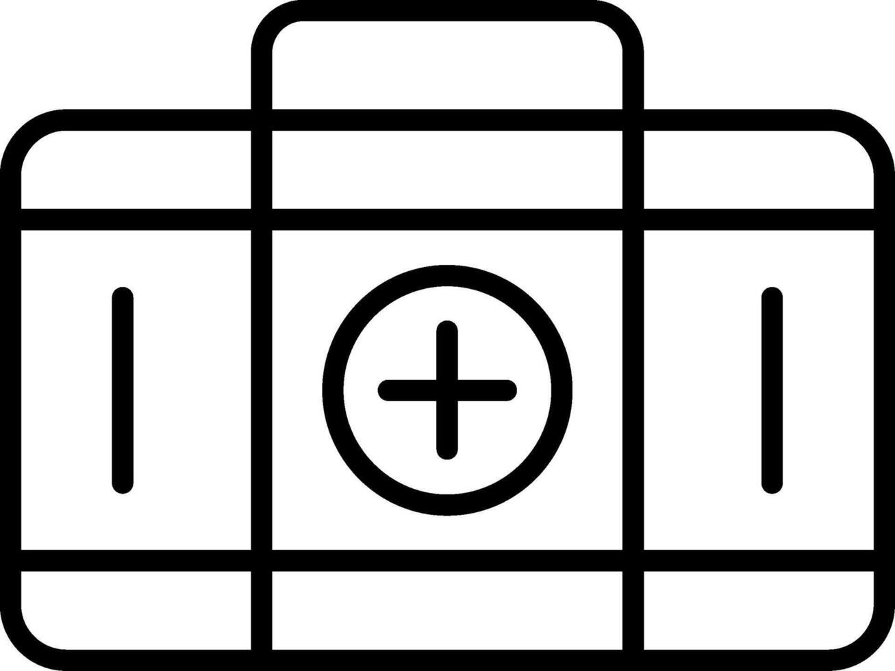 ícone de linha de kit de primeiros socorros vetor